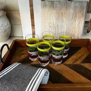 Vintage MCM Federal Striped Glassware